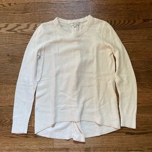 Madewell cream cotton blend sweater GUC Small